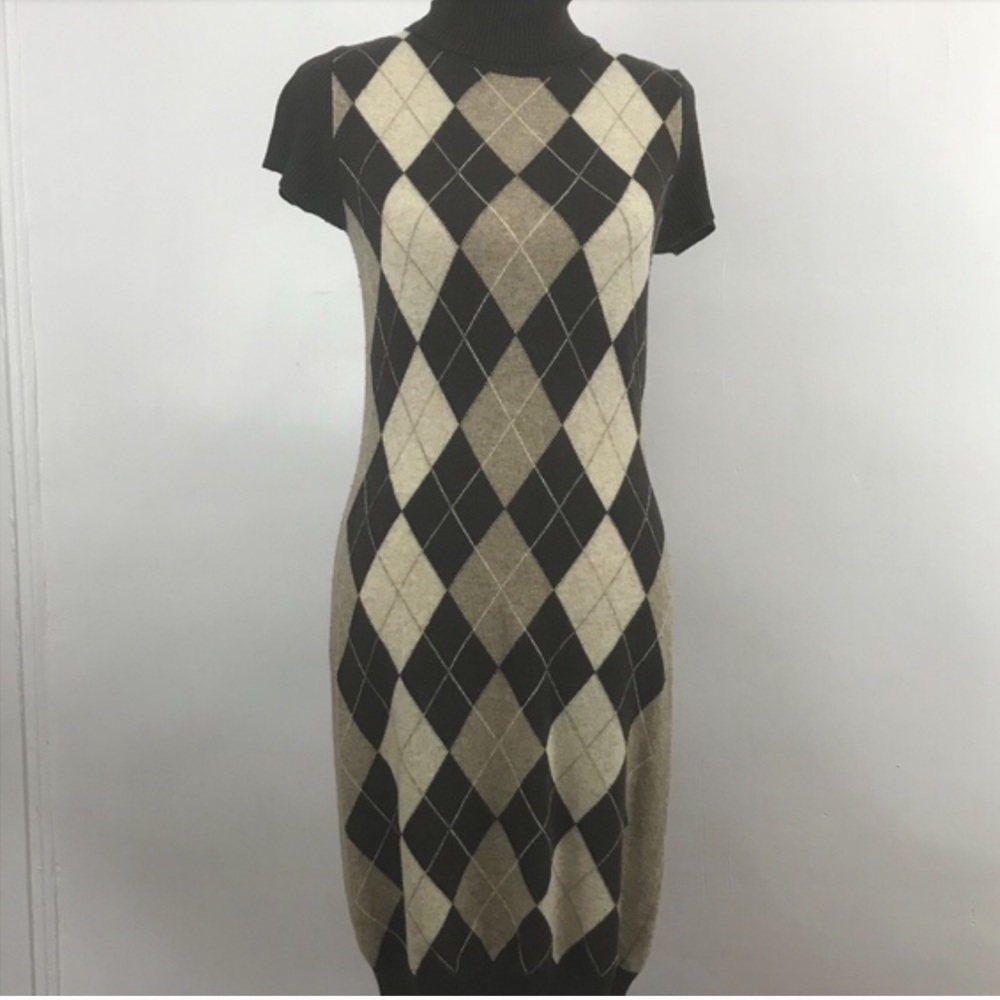 COPY - 💐 Benetton turtle neck wool argyle dress